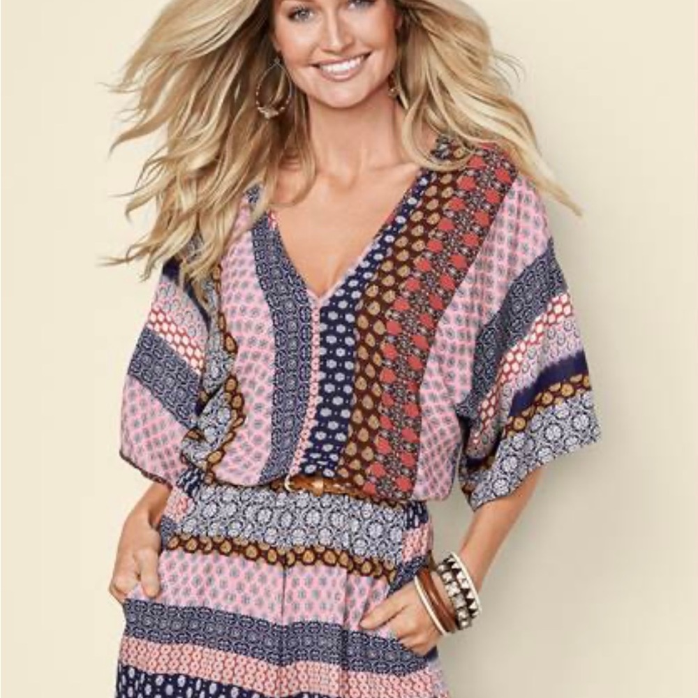Venus Mixed Print Romper